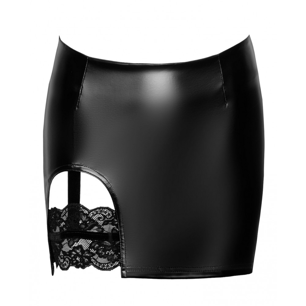 Сексуальные платья - Юбка Noir Handmade F345 Powerwetlook skirt with garter - XXL 4