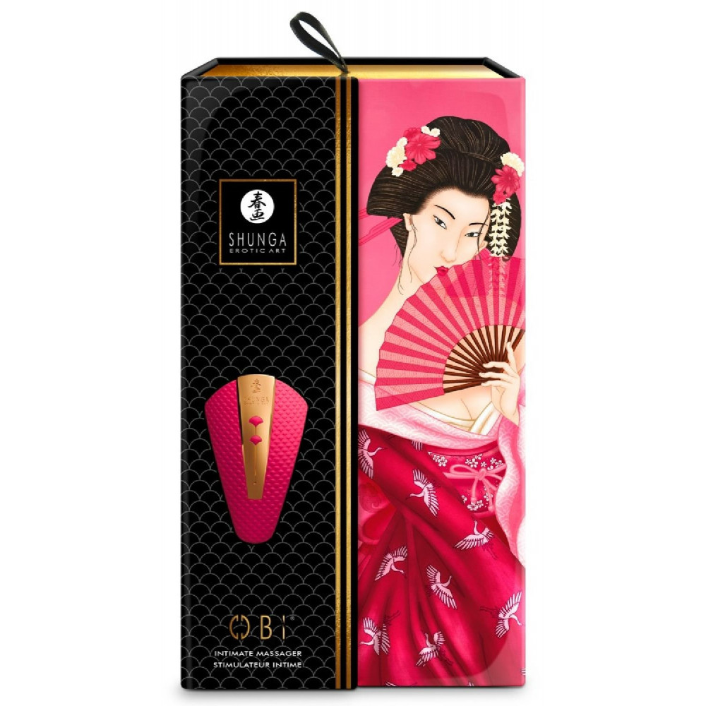 Секс игрушки - Вибратор для клитора Shunga Obi малиновый, 11.5 см x 7 см 2