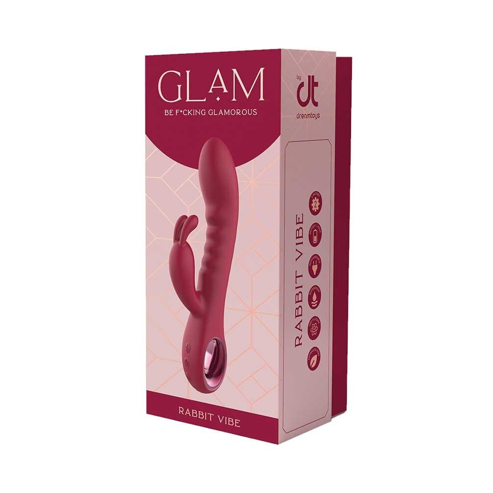 Секс игрушки - Вибратор кролик рельефный Dream Toys Glam Rabbit Vibe, красный 6