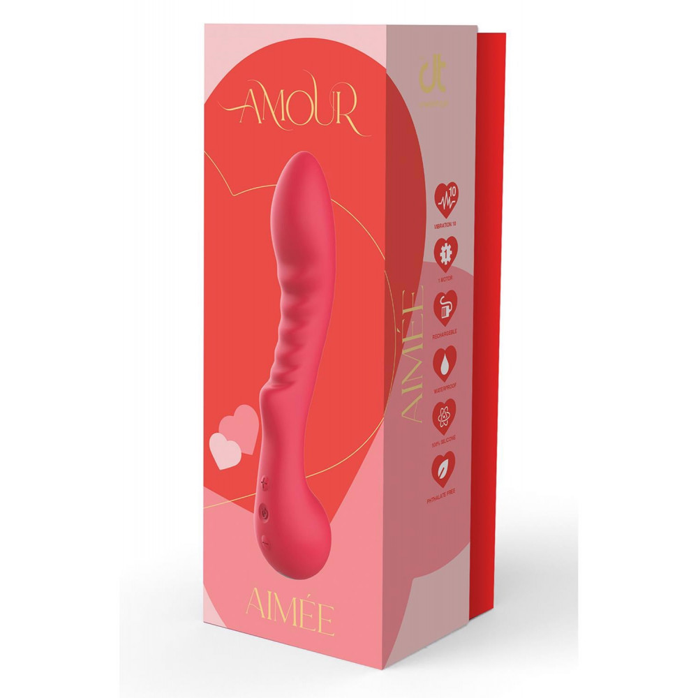 Секс игрушки - Вибратор рельефный для точки G Dream Toys Amour Aimee, красный 3