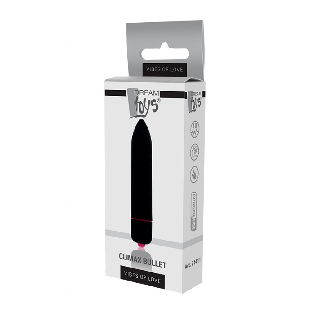 Вибропули  - Мини вибромассажер DREAM TOYS 10-SPEED CLIMAX BULLET BLACK 1