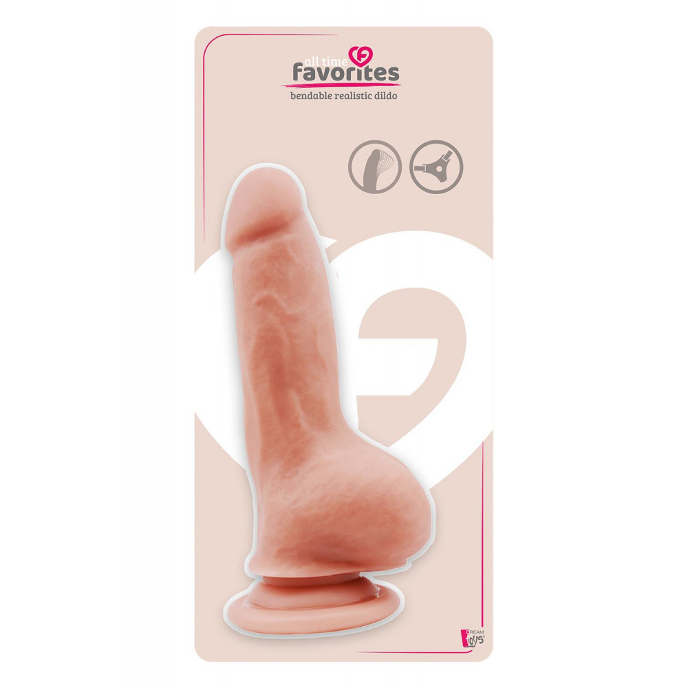 Фаллоимитаторы на присоске, двойные - Фаллоимитатор ALL TIME FAVORITES BENDABLE DILDO FLESH 1