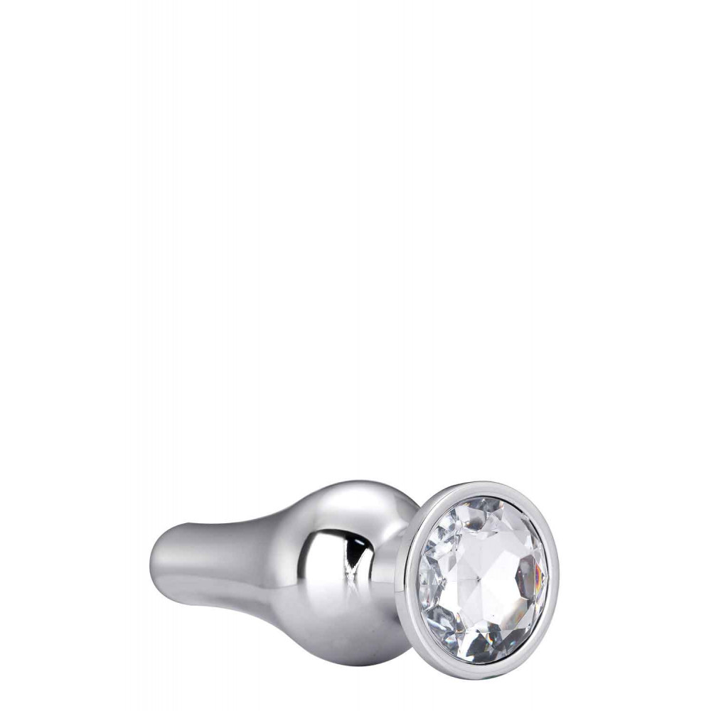 Анальная пробка со стразом - DT21823 Анальная пробка конической формы Dream Toys GLEAMING LOVE SILVER PLEASURE PLUG S 3