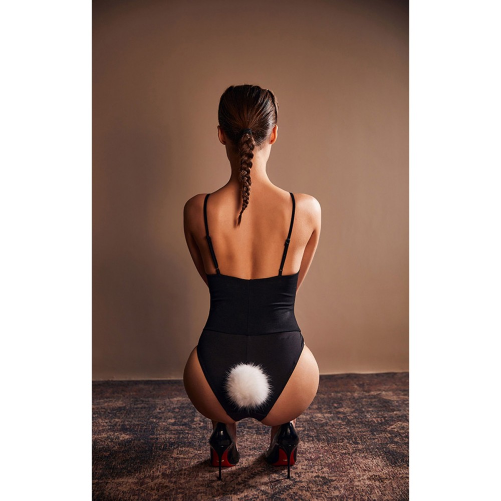 Анальные игрушки - Анаальная пробка Upko Rabbit Fur Bunny Tail Small Butt Plug 5