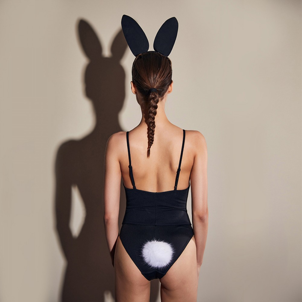 Анальные игрушки - Анаальная пробка Upko Rabbit Fur Bunny Tail Small Butt Plug 6
