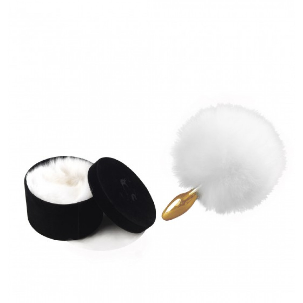 Анальные игрушки - Анаальная пробка Upko Rabbit Fur Bunny Tail Small Butt Plug 3