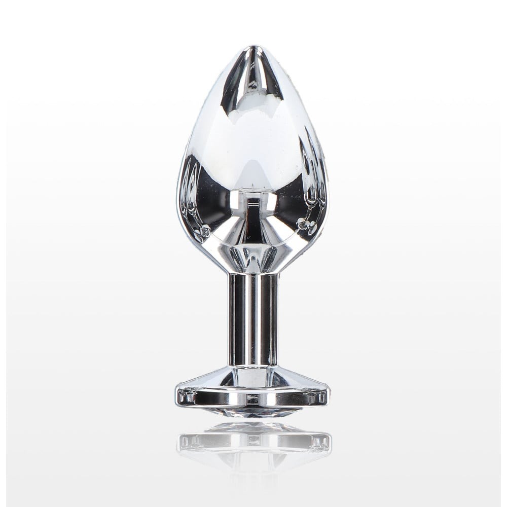 Секс игрушки - Анальная пробка металлическая Toy Joy Starlight Booty Jewel c белым кристаллом, Medium 1
