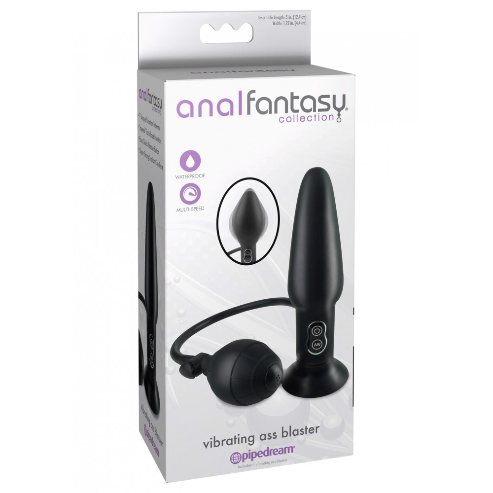 Секс игрушки - Анальная пробка Pipedream Anal Fantasy с вибрацией и функцией накачки, черный 2