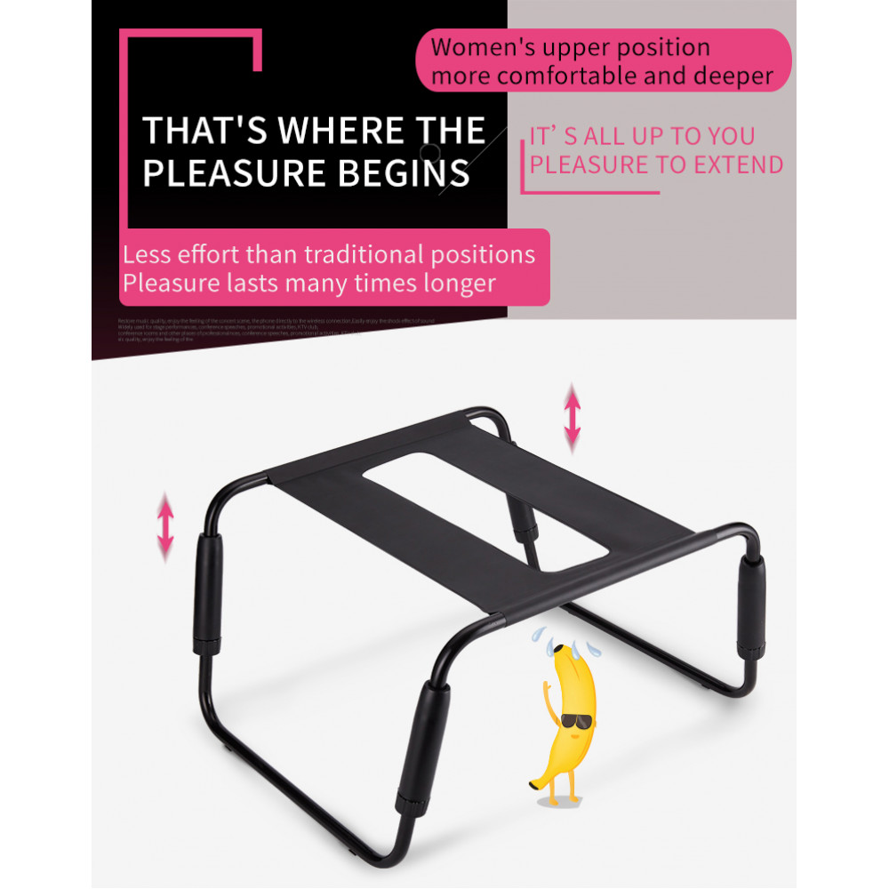 Секс игрушки - Компактный стул для секса Roomfun Easy Detachable Sex Chair с регулируемой высотой, черный 11
