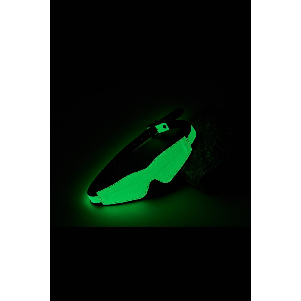 БДСМ игрушки - Маска с закрытыми глазами Dreamtoys Radiant светящаяся в темноте, зеленая