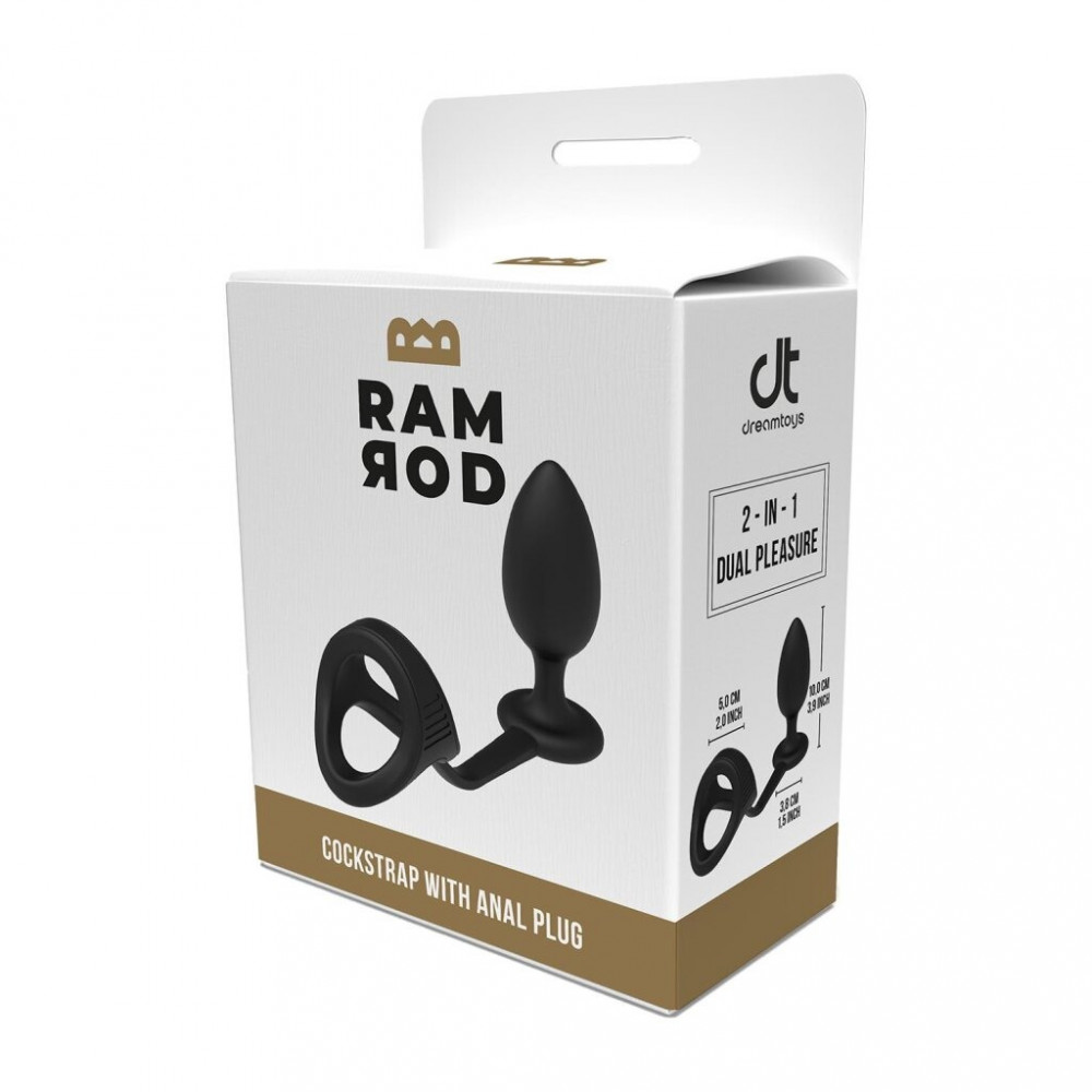 Секс игрушки - Пробка анальная с эрекционным кольцом Dream Toys Ramrod черные 4