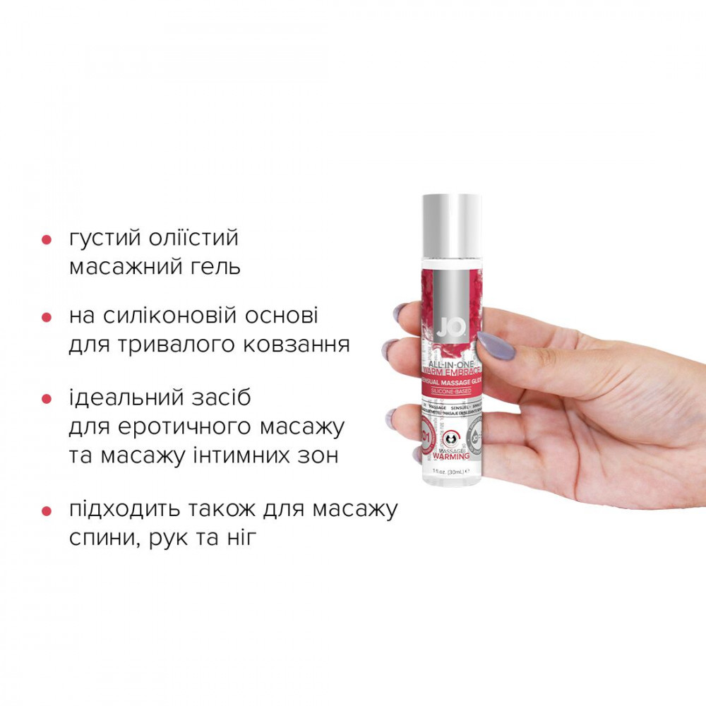 Массажные гели - Разогревающий массажный гель и смазка 2-в-1 System JO All-in-one Massage Glide - WARMING (30 мл) 4