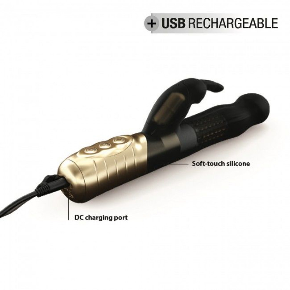 Вибратор-кролик - Вибратор-кролик Dorcel Baby Rabbit Gold 2.0 с жемчужным массажем и вращающейся головкой 3