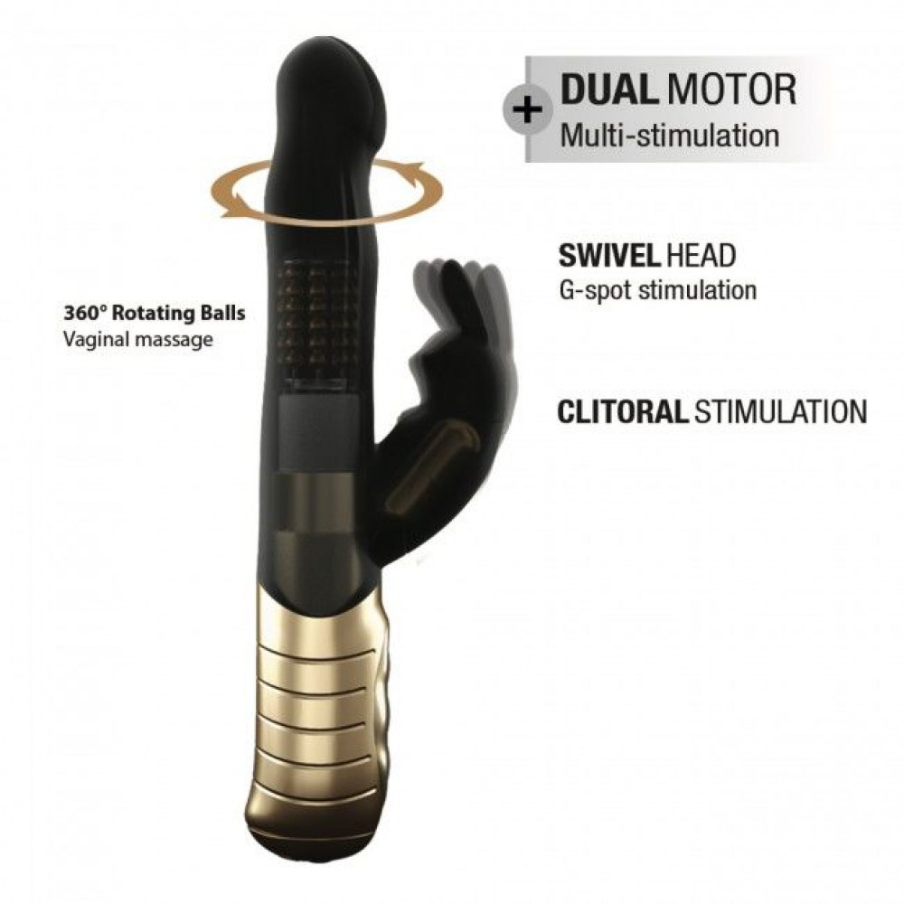 Вибратор-кролик - Вибратор-кролик Dorcel Baby Rabbit Gold 2.0 с жемчужным массажем и вращающейся головкой 5