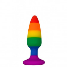 Силиконовая анальная пробка Wooomy Hiperloo Silicone Rainbow Plug S, диаметр 2,4 см, длина 9 см