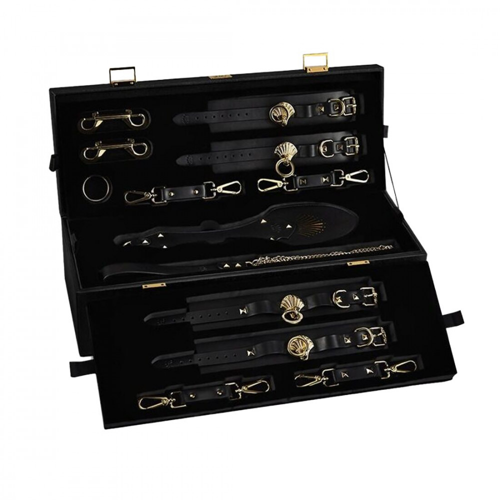 Наборы для БДСМ - Роскошный набор для BDSM Zalo Bondage Play Kit, 10 аксессуаров в кейсе, кожа, кристалл Swarovski
