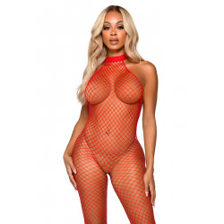 Бодистокинг Leg Avenue Racer neck bodystocking Red