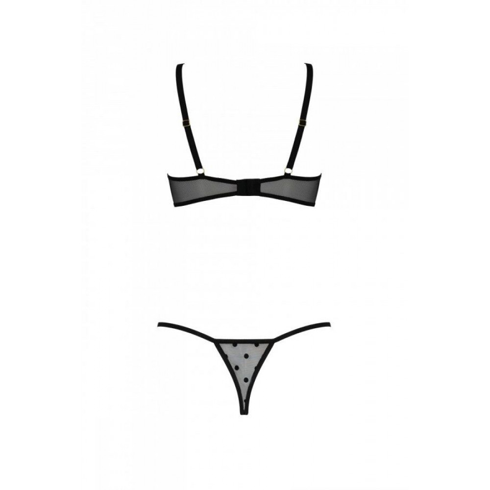 Эротические комплекты - Комплект MARINA SET WITH OPEN BRA black S/M - Passion 3