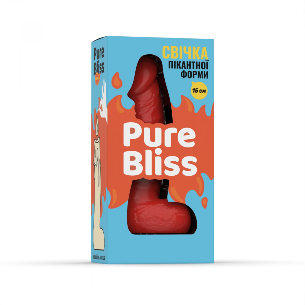 Секс приколы, Секс-игры, Подарки, Интимные украшения - Свеча в виде члена Pure Bliss MINI Red 15 см 5