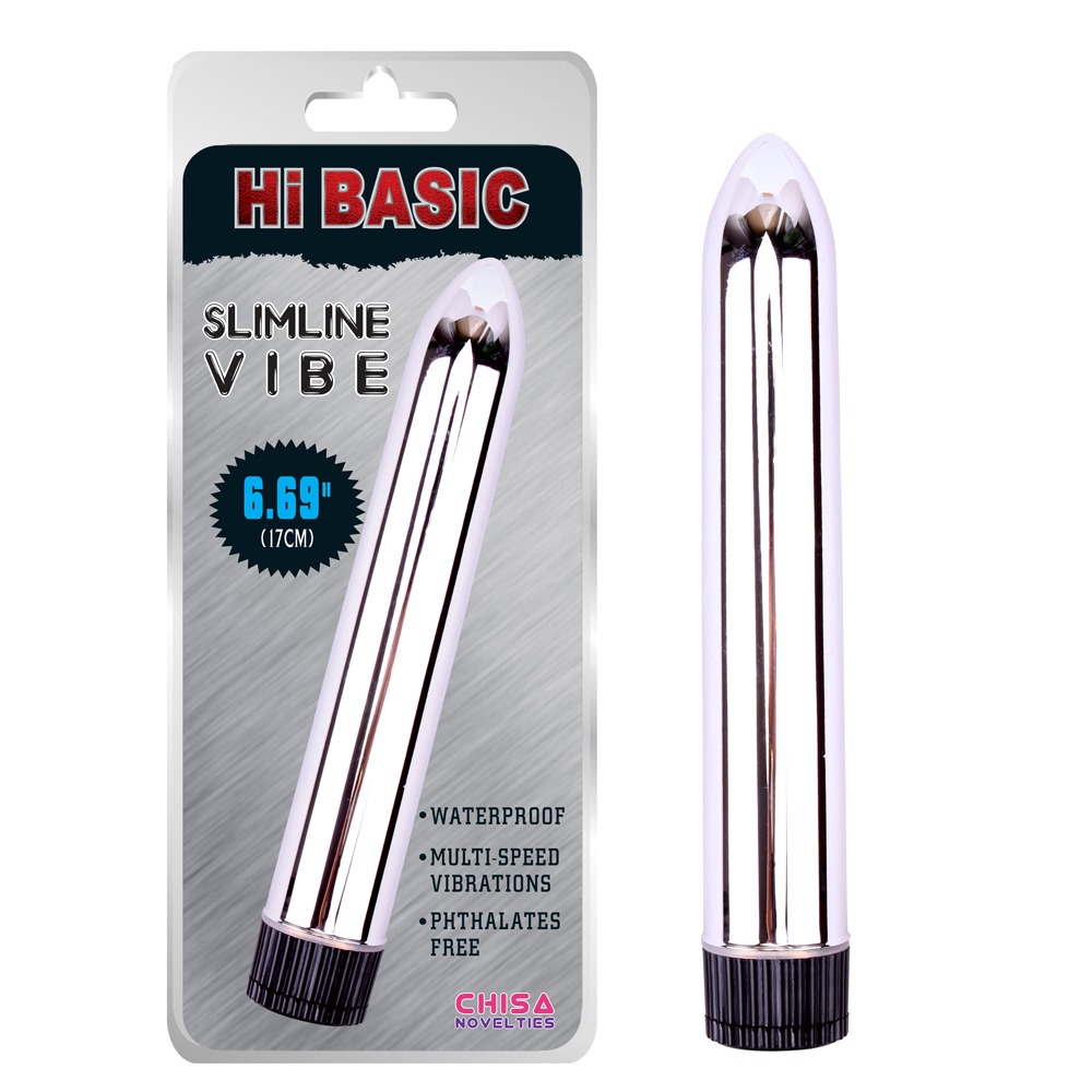 Секс игрушки - Вибромассажер Chisa HI BASIC Slimline Vibe, серебристый