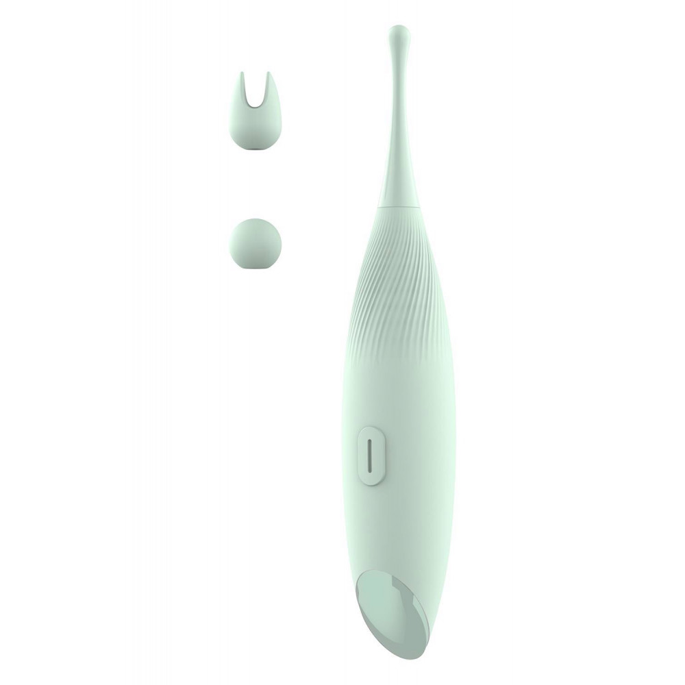 Вибратор - Вибратор для клиторальной стимуляции Dream Toys Glam Pin Point Stimulator, с двумя насадками, мятный