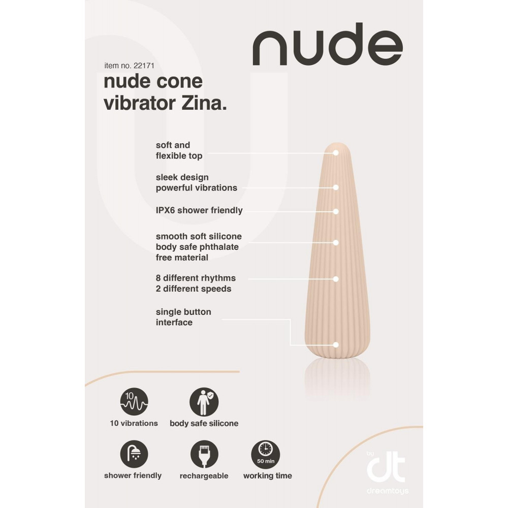 Секс игрушки - Вибратор для тренировки мышц Кегеля Dream Toys Nude Zina дорожный размер нюдовый 4