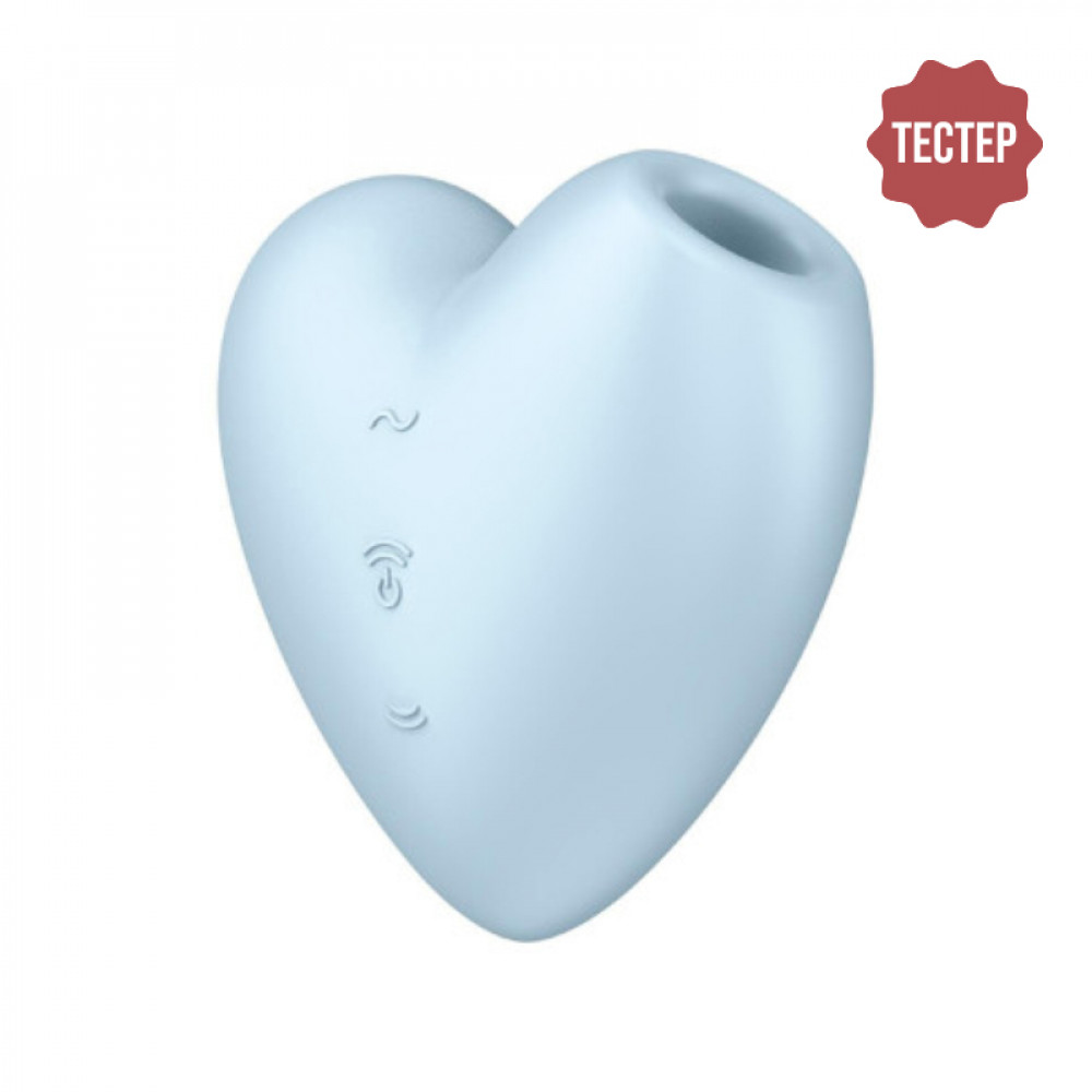 Вибраторы вакуумные - Вакуумный стимулятор клитора Cutie Heart голубой Satisfyer