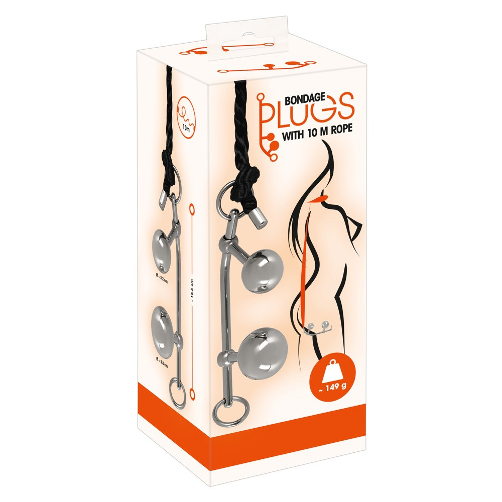 БДСМ игрушки - Система фиксации Bondage Plugs with 10 m Rope 2
