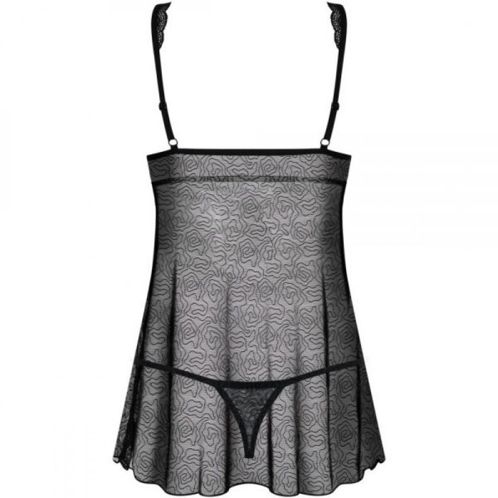 Эротические пеньюары и сорочки - Бебидолл Obsessive 877-BAB-1 babydoll & thong L/XL 3