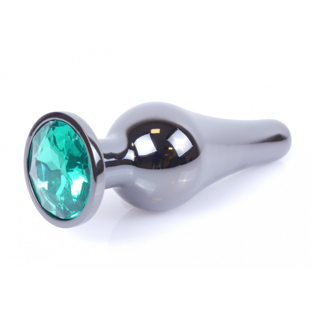 Анальные игрушки - Анальная пробка Boss Series - Jewellery Dark Silver BUTT PLUG Green, BS6400060 7