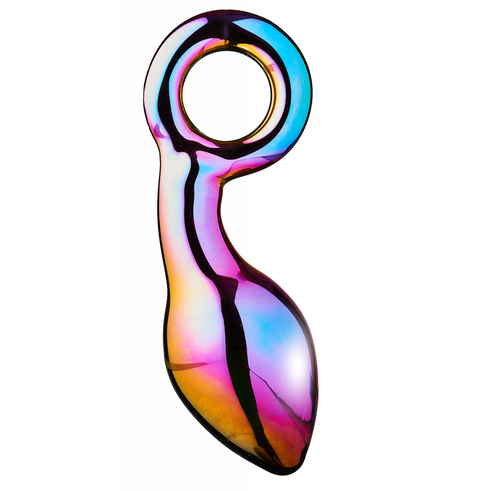 Анальные игрушки - Анальный плаг из боросиликатного стекла GLAMOUR GLASS CHUNKY RING PLUG 3