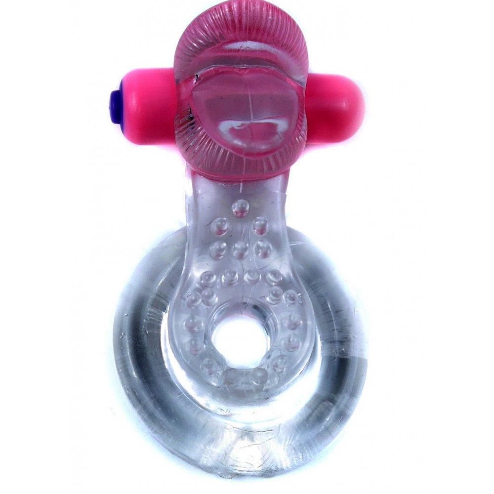 Эрекционные кольца и насадки на член - Эрекционное вибро кольцо BOSS - Tongue Vibro Cock Ring Clear, BS6700051 2