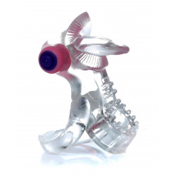 Эрекционное вибро кольцо BOSS - Tongue Vibro Cock Ring Clear, BS6700051