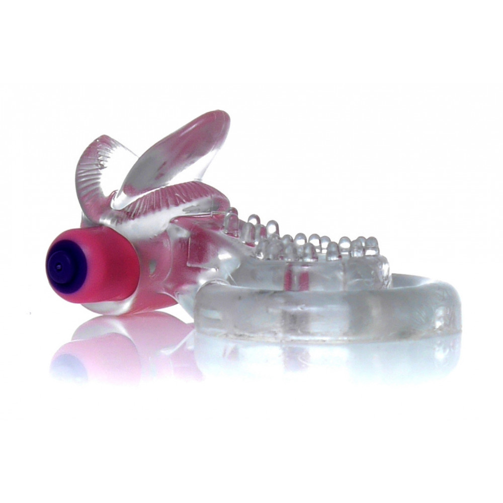 Эрекционные кольца и насадки на член - Эрекционное вибро кольцо BOSS - Tongue Vibro Cock Ring Clear, BS6700051 4