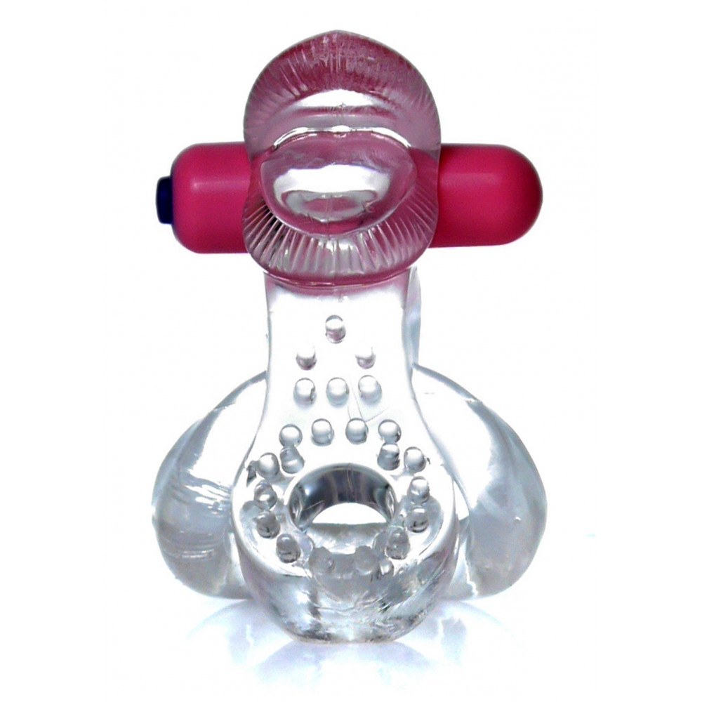 Эрекционные кольца и насадки на член - Эрекционное вибро кольцо BOSS - Tongue Vibro Cock Ring Clear, BS6700051 7