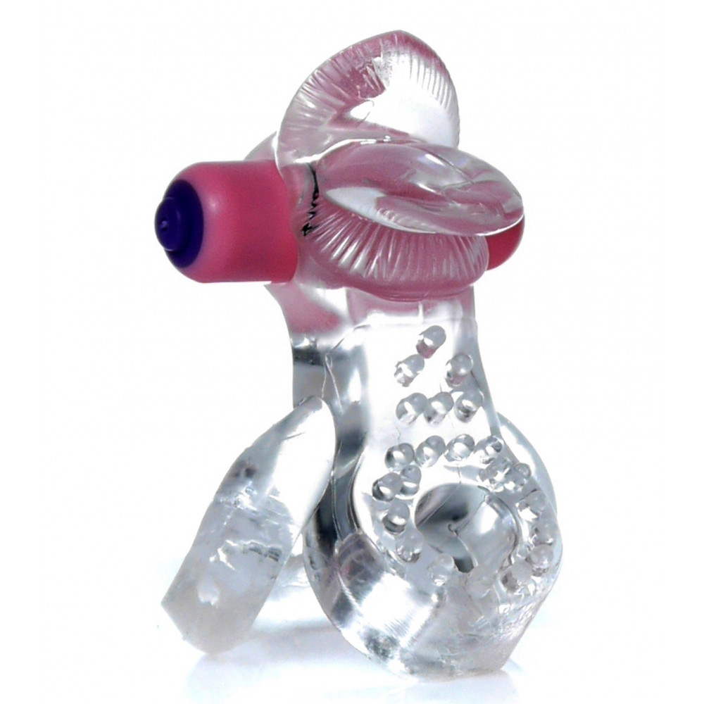 Эрекционные кольца и насадки на член - Эрекционное вибро кольцо BOSS - Tongue Vibro Cock Ring Clear, BS6700051 8