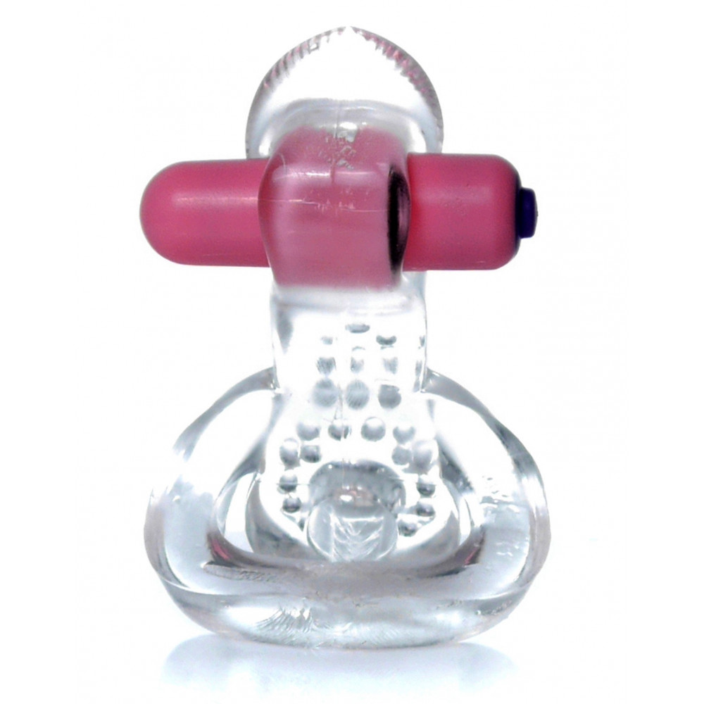 Эрекционные кольца и насадки на член - Эрекционное вибро кольцо BOSS - Tongue Vibro Cock Ring Clear, BS6700051 5