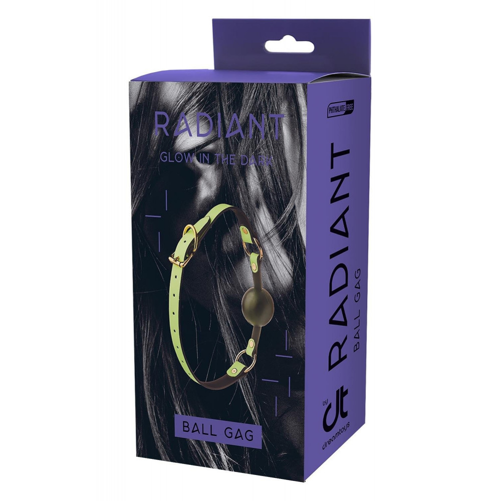 БДСМ игрушки - Кляп с шариком Dreamtoys RADIANT Ball Gag светящийся в темноте, зеленый 2