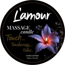 Массажная свеча L'amour Violet Amber с ароматом фиалки и ванили, 30 мл