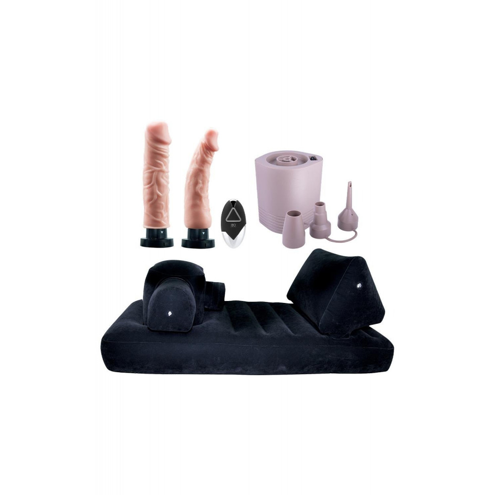 Секс игрушки - Надувная кровать класса люкс из бархата NMC RealisticX My Velveted Luxury и секс-машина, синяя