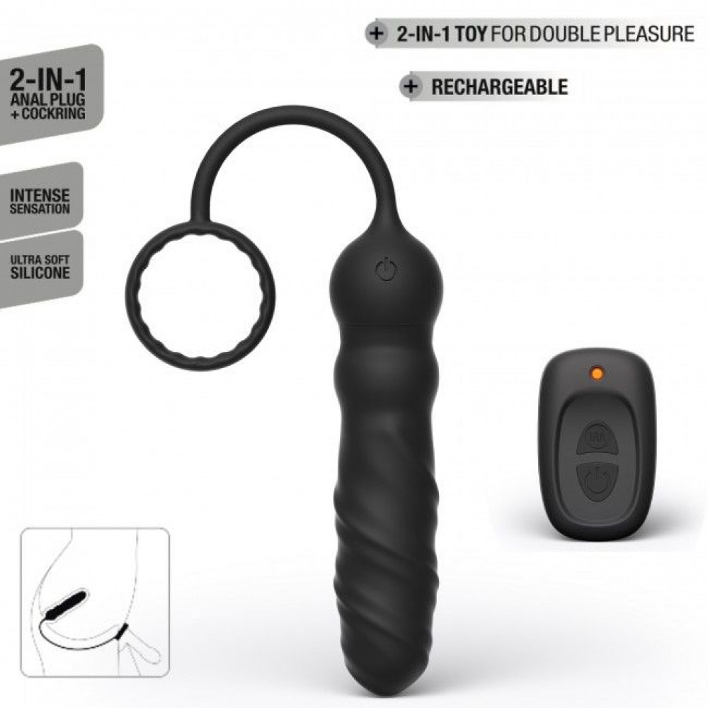 Анальные игрушки - Анальный вибратор Dorcel Deep Seeker с эрекционным кольцом и пультом ДУ 4