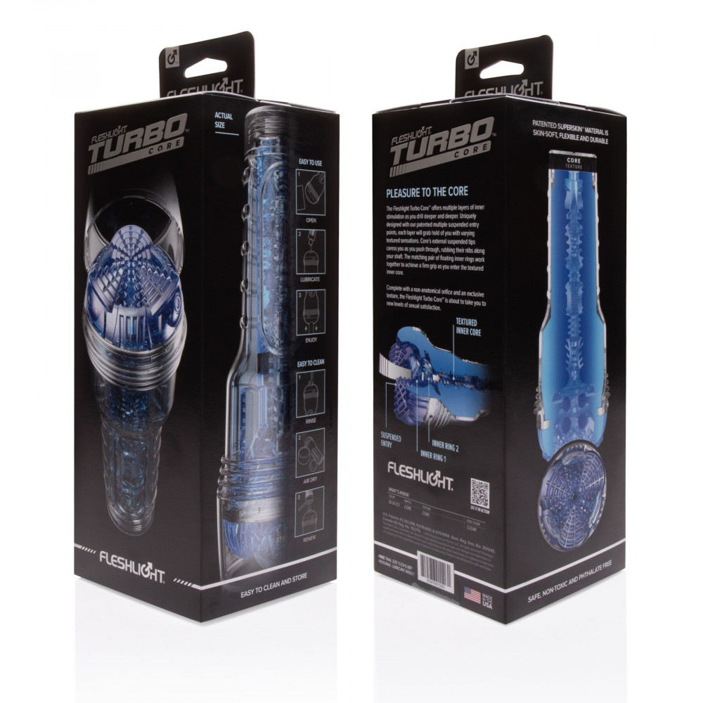 Другие мастурбаторы - Мастурбатор Fleshlight Turbo Core Blue Ice, оральный секс (глубокое горло) 3