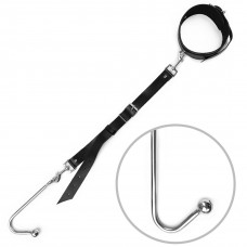 Анальный крюк с ошейником из натуральной кожи Art of Sex - Anal hook, Черный