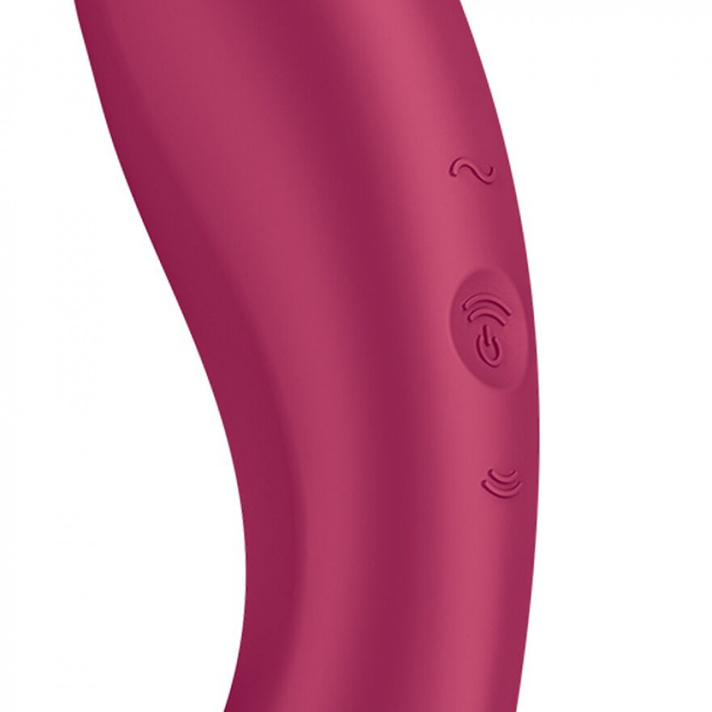 Вибраторы вакуумные - Вакуумный стимулятор с вибрацией Satisfyer Curvy Trinity 1 Red, игрушка 3в1 3