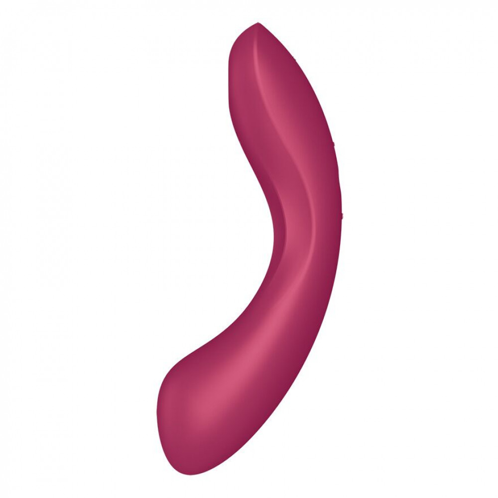 Вибраторы вакуумные - Вакуумный стимулятор с вибрацией Satisfyer Curvy Trinity 1 Red, игрушка 3в1 4