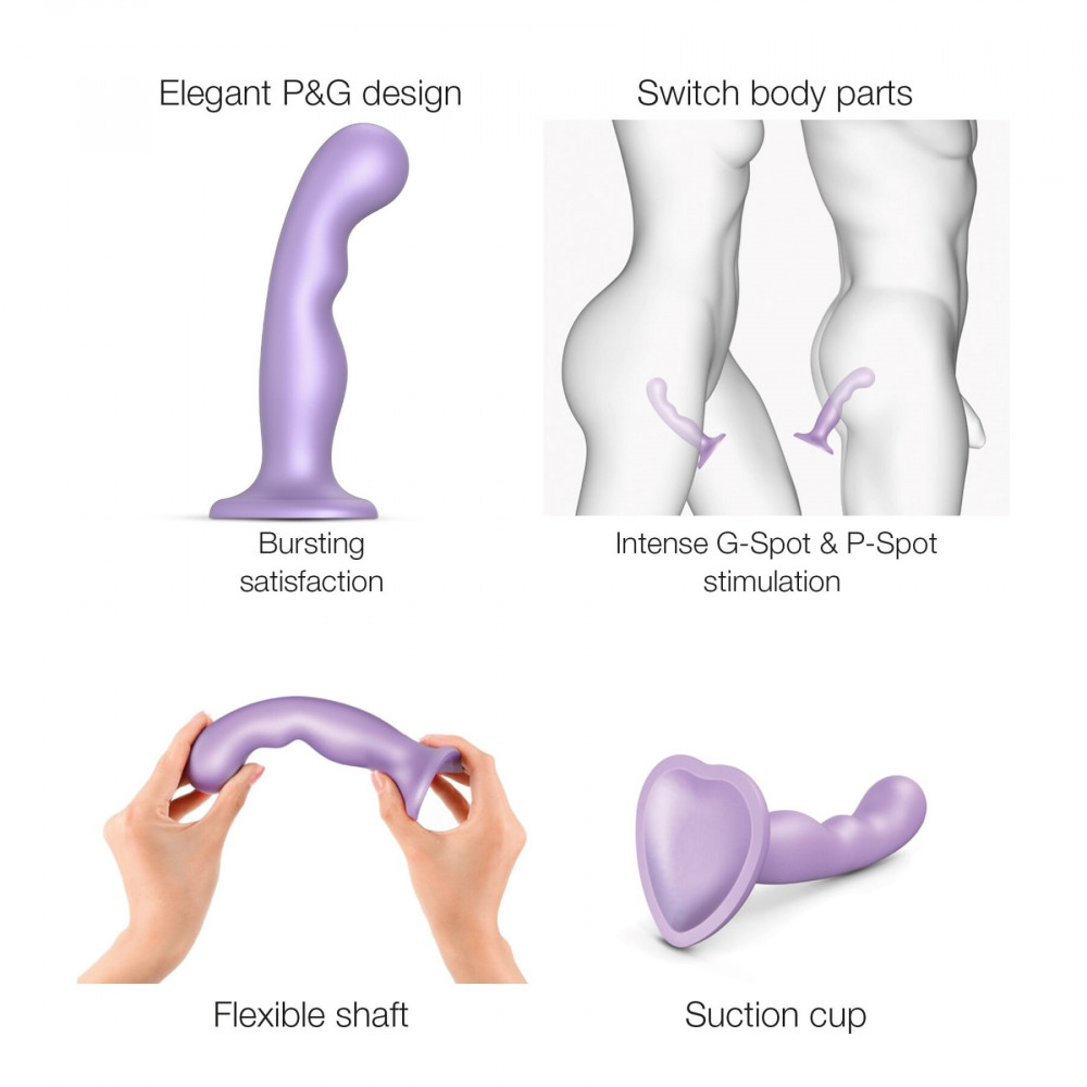 Страпон - Насадка для страпона Strap-On-Me Dildo Plug P&G Lilas Metallic S 4
