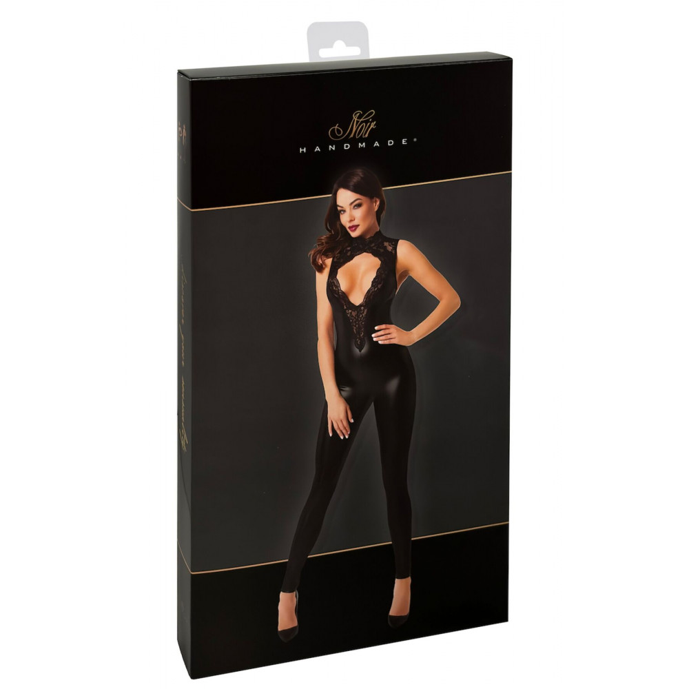 Женское эротическое белье - Комбинезон Noir Handmade F342 Powerwetlook and lace overall - S 7