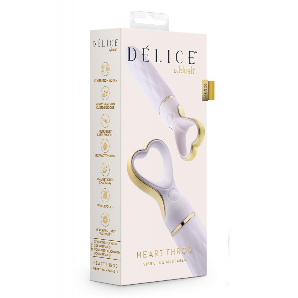 Секс игрушки - Вибратор рельефный с ручкой в форме сердца Blush Delice Heartthrob цвет ,,лаванда,, 9