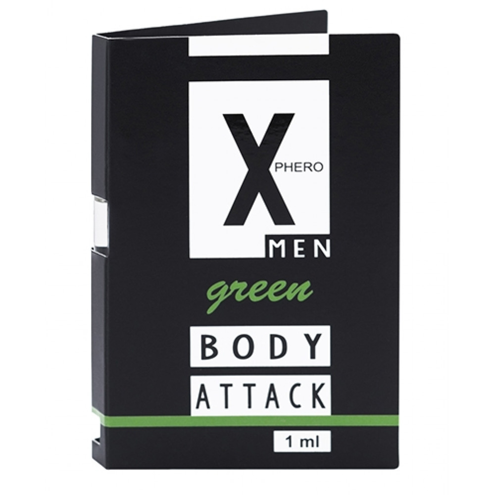  - Духи с феромонами для мужчин X phero Men Green Body Attack, 1 ml