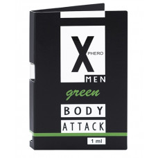 Духи с феромонами для мужчин X phero Men Green Body Attack, 1 ml